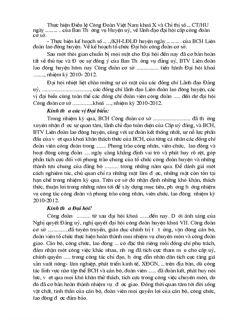 image for page Diễn văn khai mạc ĐHCĐoàn