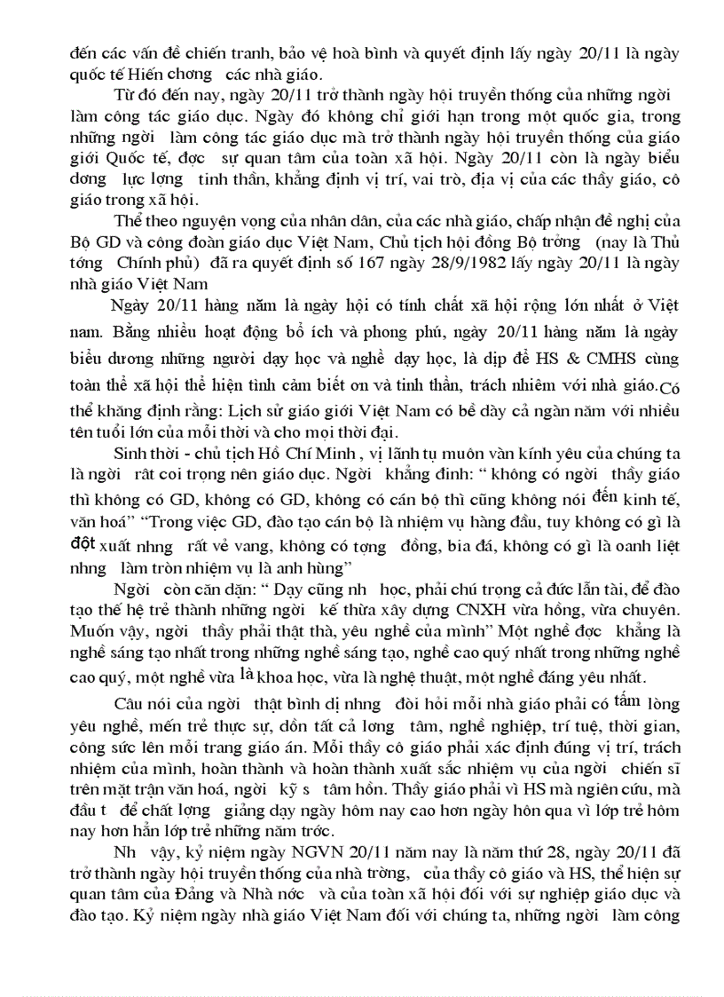 image for page Diễn văn kỷ niệm 20 11 Hay