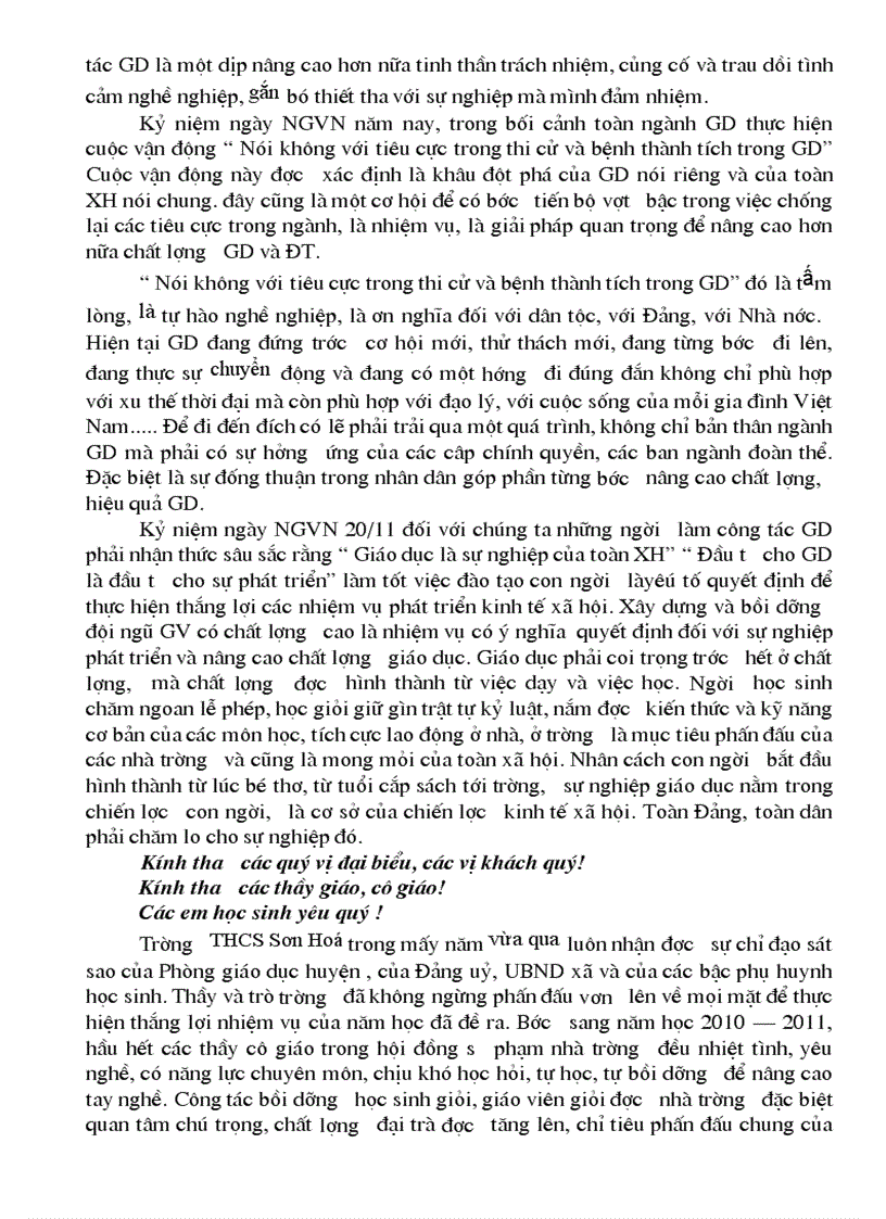 image for page Diễn văn kỷ niệm 20 11 Hay