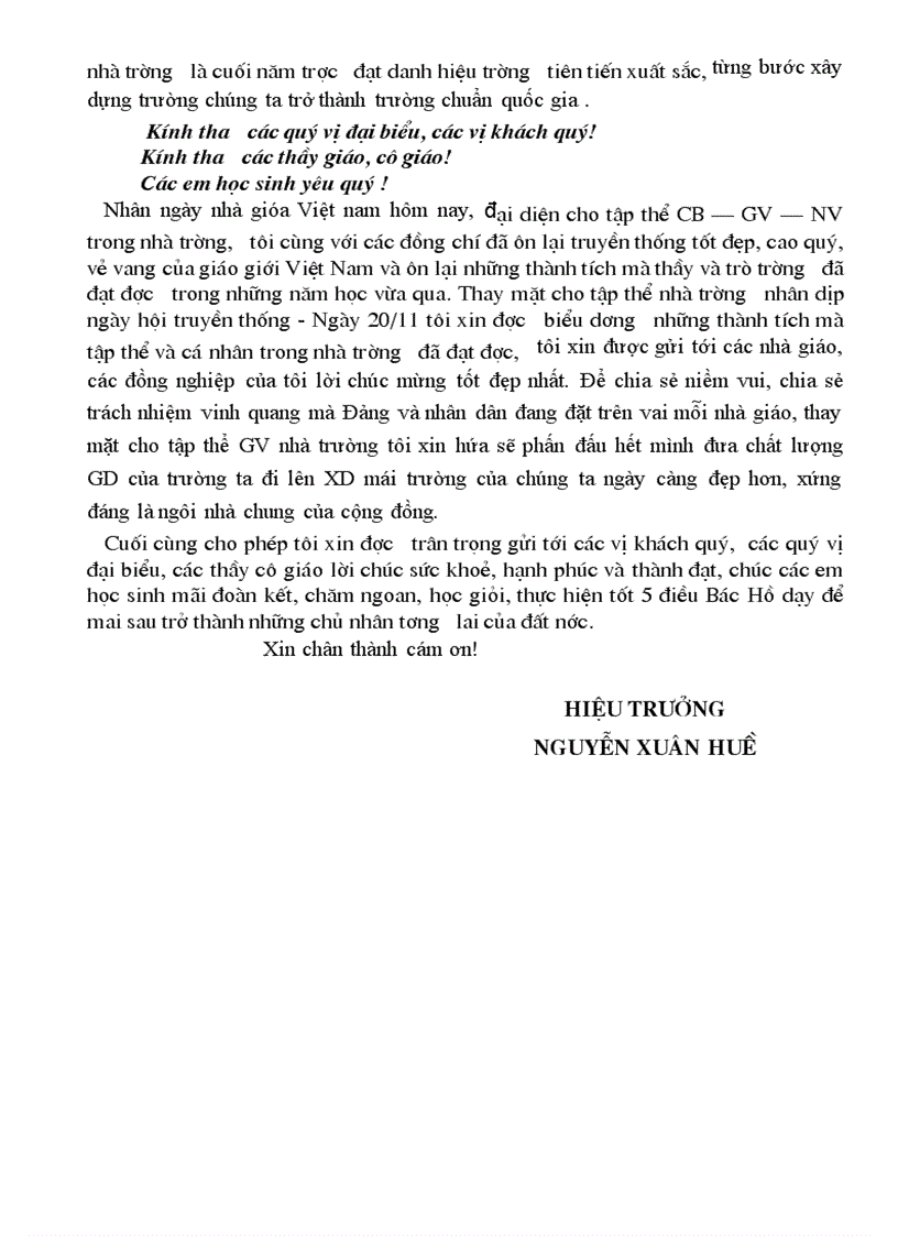 image for page Diễn văn kỷ niệm 20 11 Hay