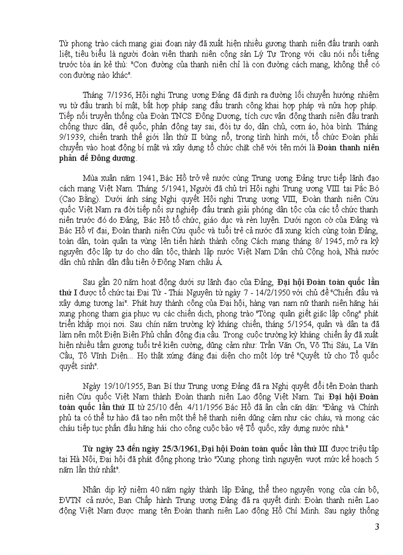 image for page Diễn văn kỷ niêm 80 năm TLĐ TNCS HCM