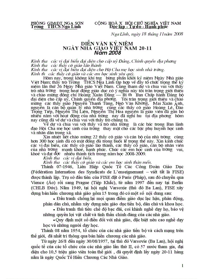 image for page Diễn văn kỷniệm ngày NGVN