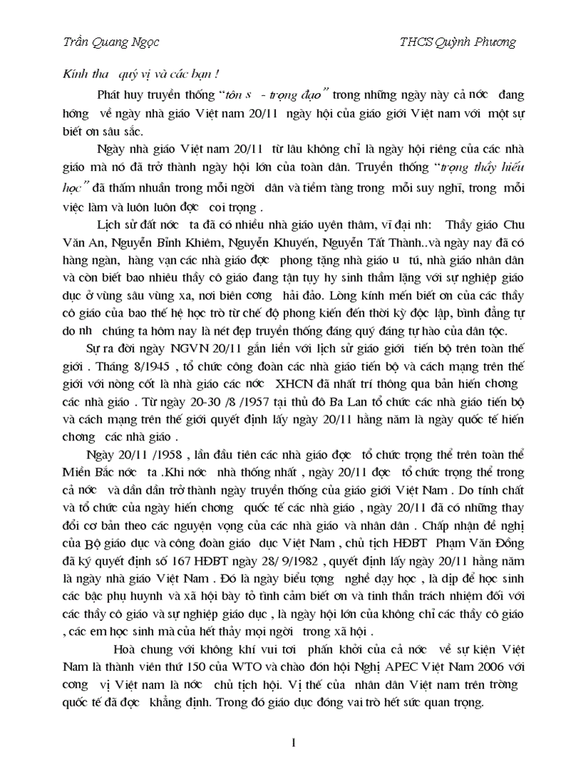 image for page Diễn văn TT 20 11 hay