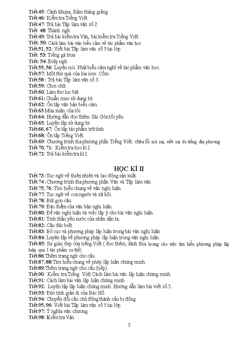 image for page Điều chỉnh cụ thể các tiết dạy môn Ngữ Văn theo nội dung giảm tải