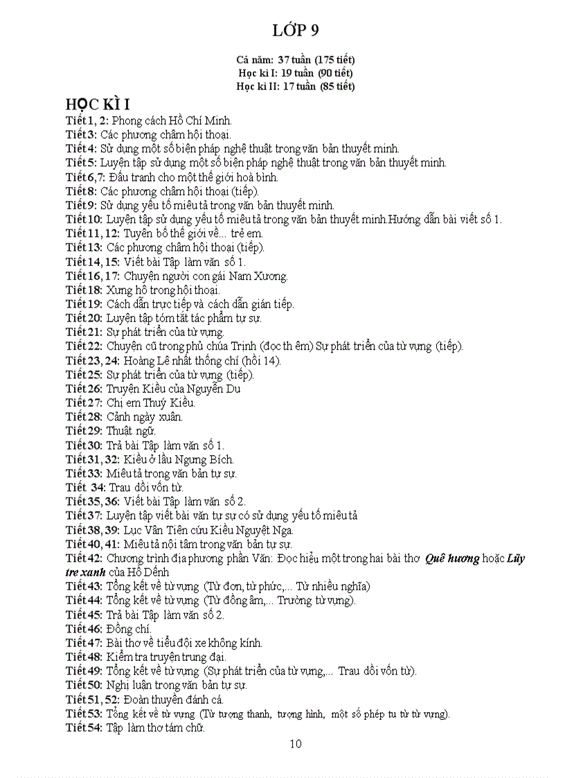 image for page Điều chỉnh cụ thể các tiết dạy môn Ngữ Văn theo nội dung giảm tải