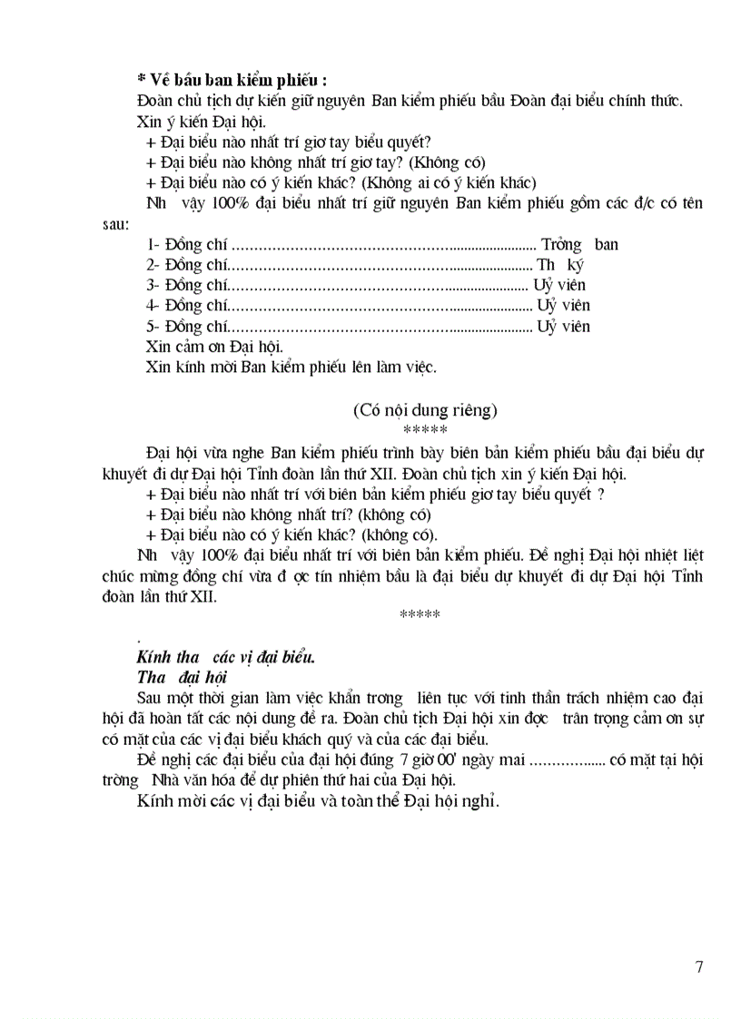 image for page Điều hành bầu BCH