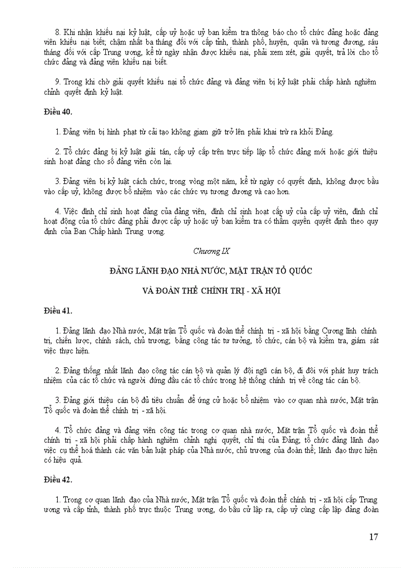 image for page Điều lệ Đảng khóa XI Mới nhất