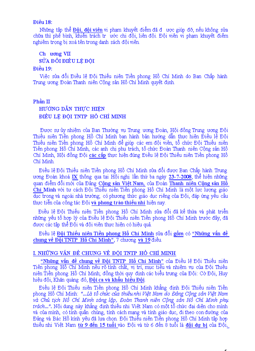 image for page Điều lệ đội mới sửa đổi