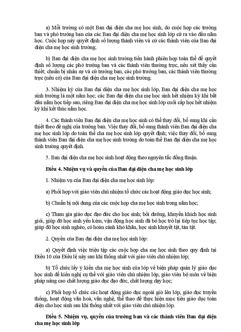 image for page Diều lệ hoạt động của ban đại diện PHHS