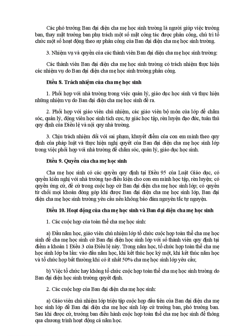 image for page Diều lệ hoạt động của ban đại diện PHHS