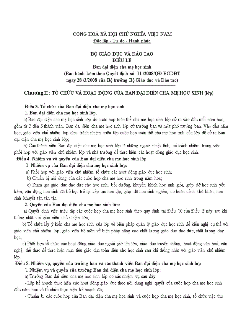 image for page Điều lệ hội Cha mẹ học sinh 2010