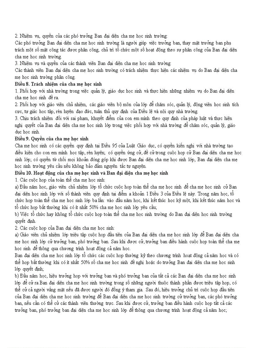 image for page Điều lệ hội Cha mẹ học sinh 2010