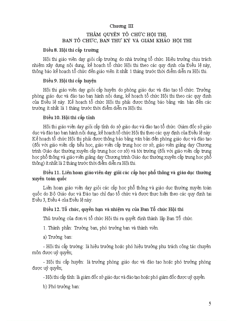 image for page Điều lệ Hội thi Giáo viên dạy giỏi 2010