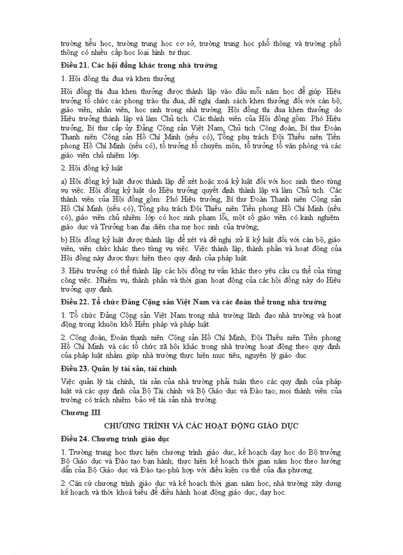 image for page Điều lệ trường phổ thông năm 2011