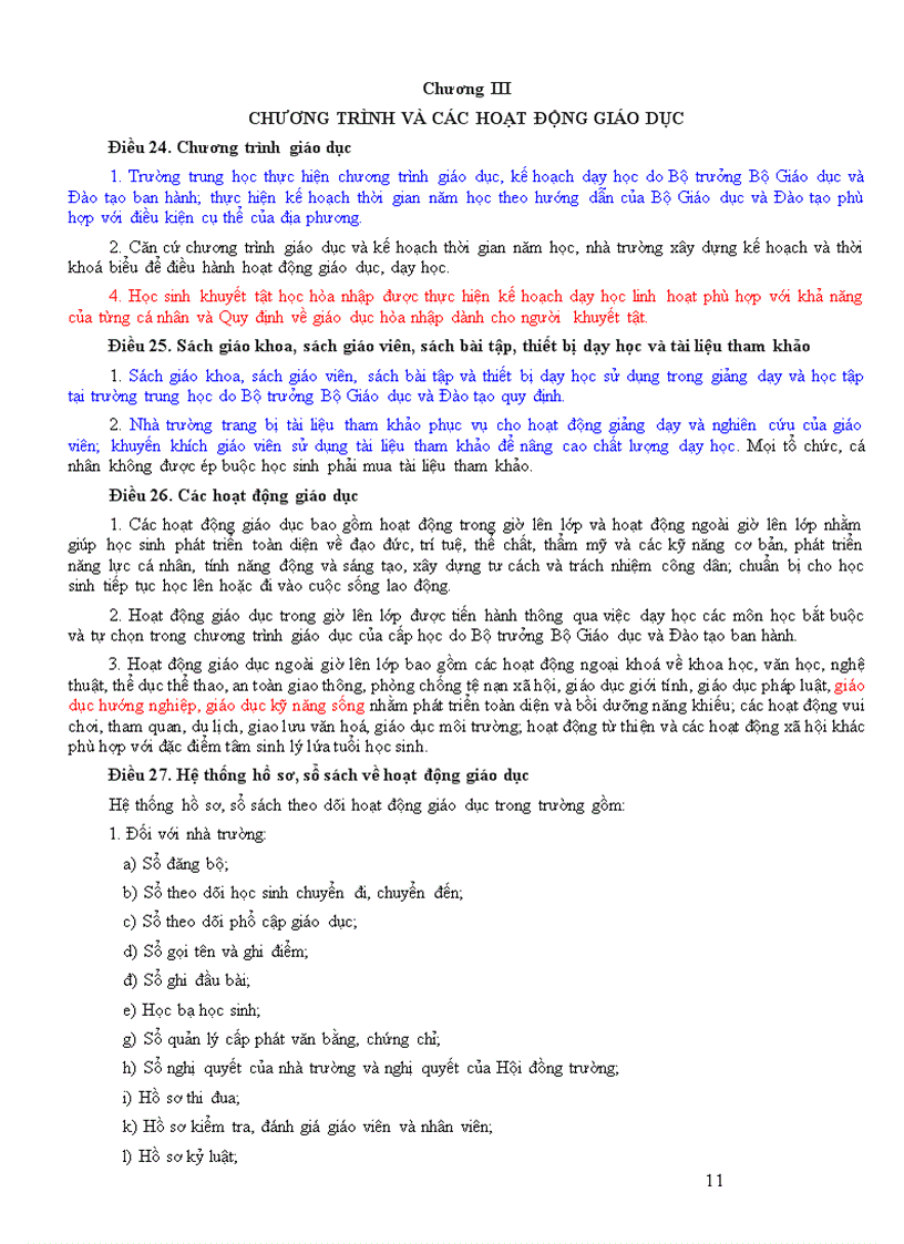 image for page Điều lệ trường TH mới 2011