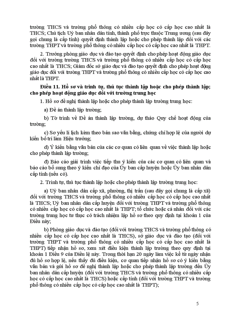 image for page Điều lệ trường THCS năm 2011