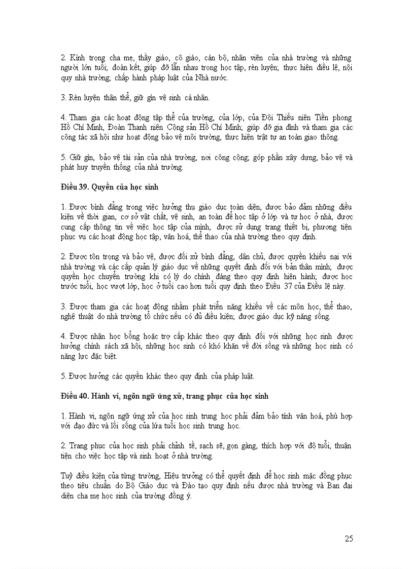 image for page Điều lệ trường THCS từ 15 5 2011