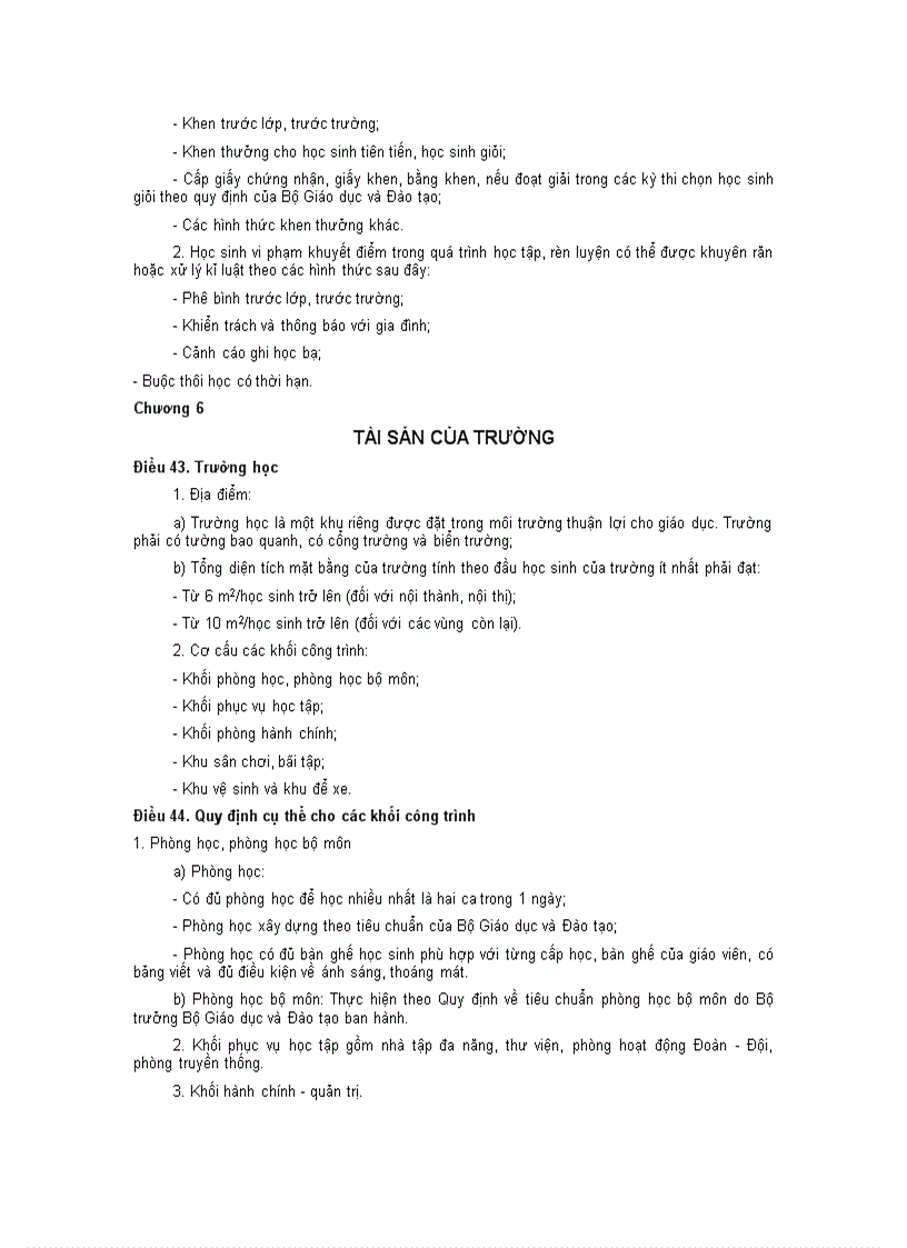 image for page Điều lệ trường thcs và thpt