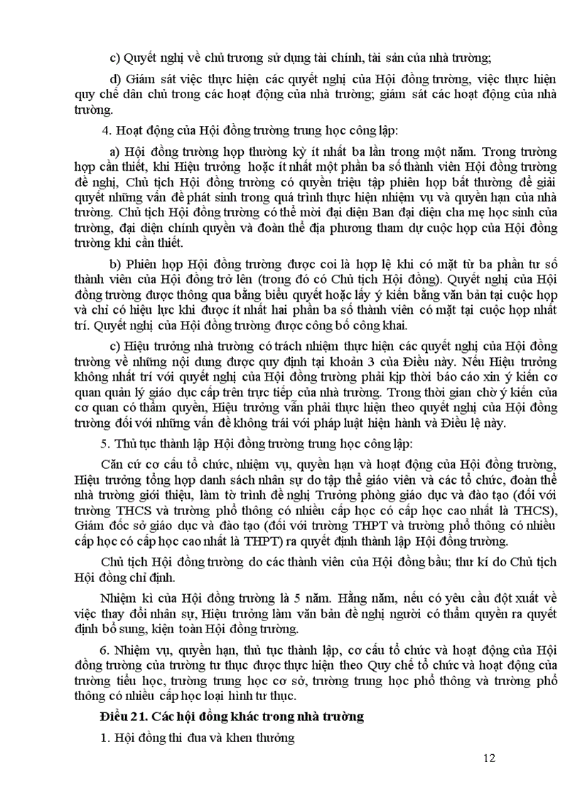 image for page Diều lệ trường THCS THPT áp dụng từ 1 5 2011