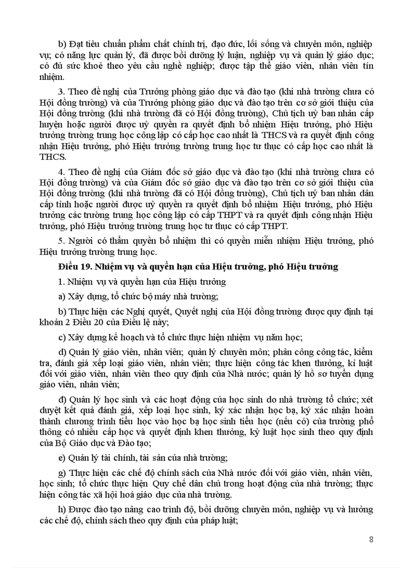 image for page Điều lệ trường THPT