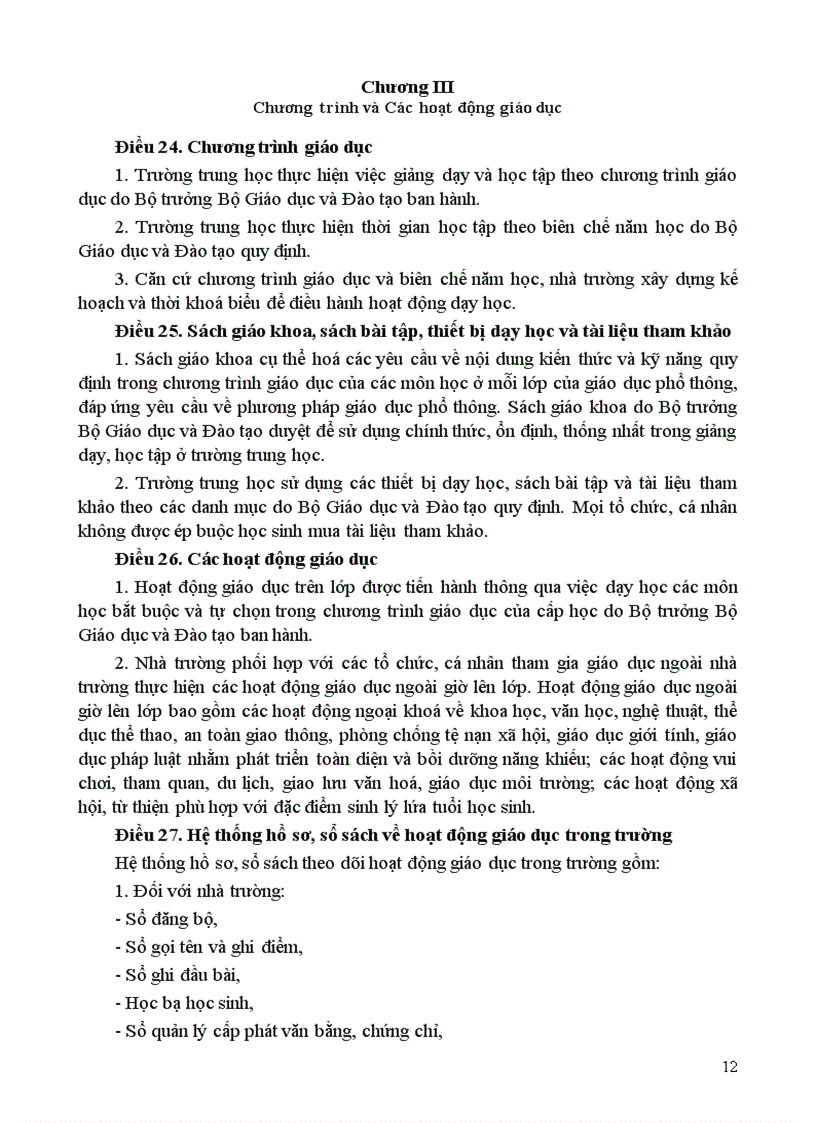 image for page Điều lệ trường THPT