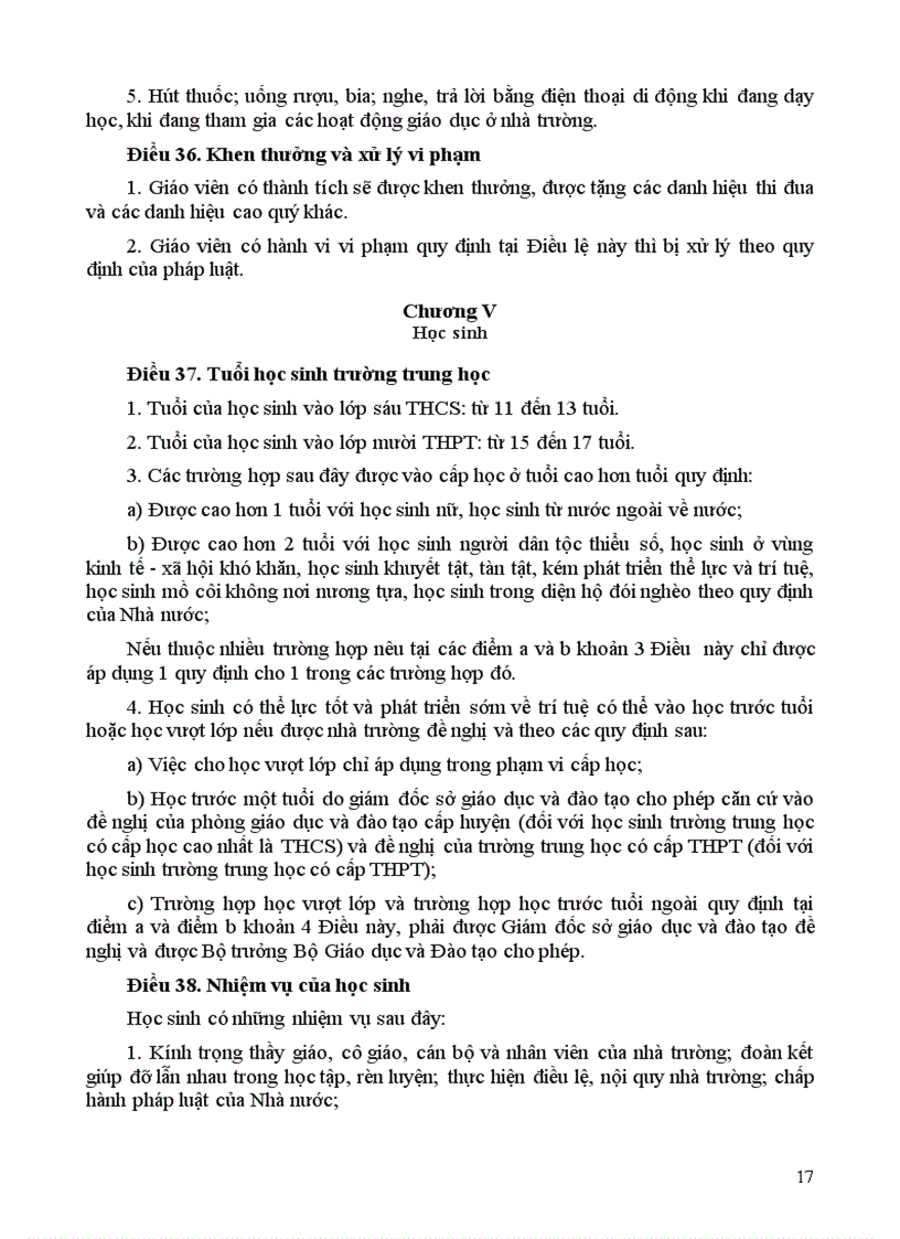 image for page Điều lệ trường THPT