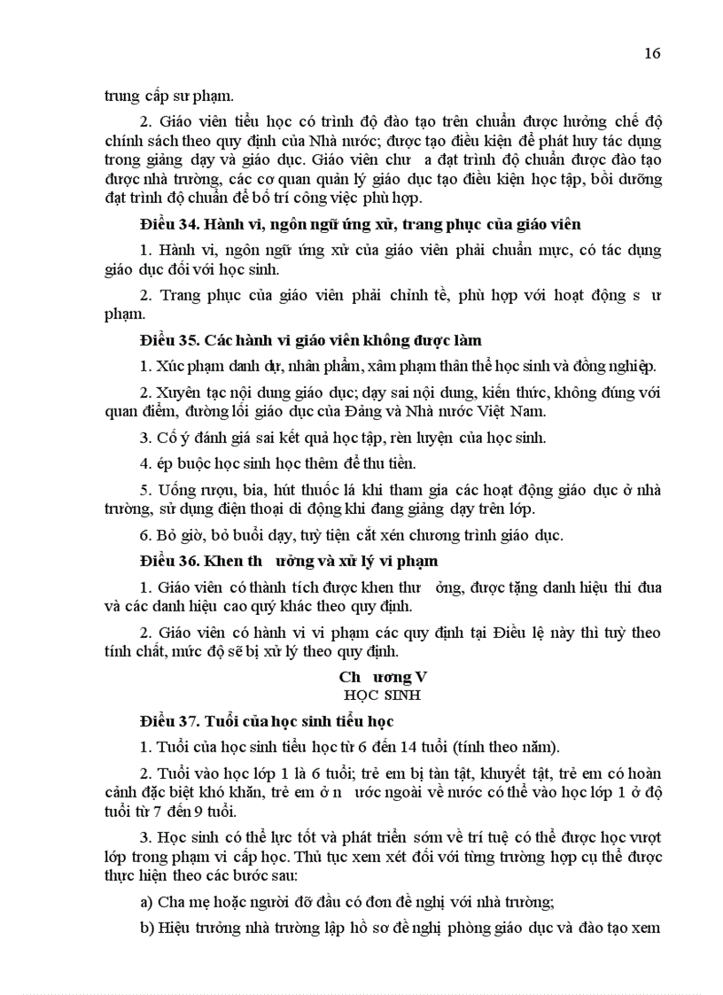 image for page Điều lệ trường Tiểu học 2007