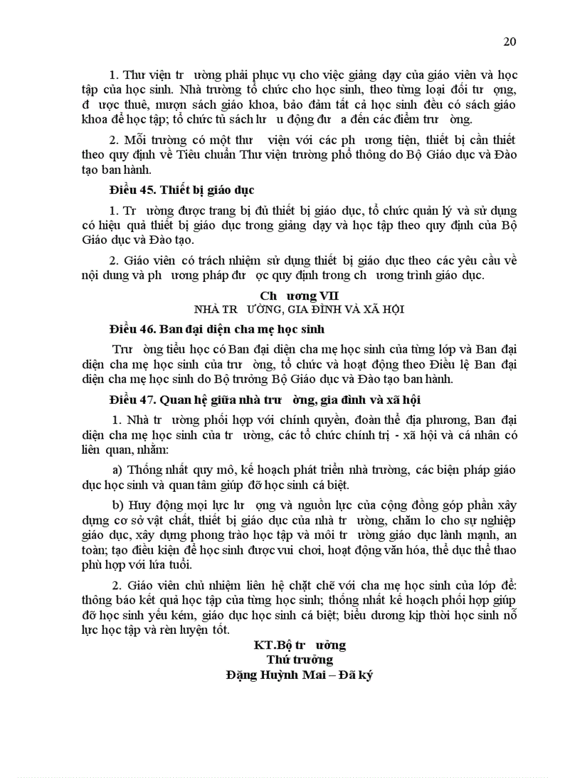 image for page Điều lệ trường Tiểu học 2007