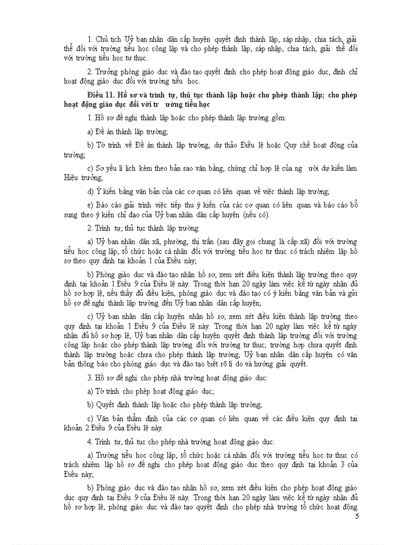 image for page Điều lệ trường tiểu học mới