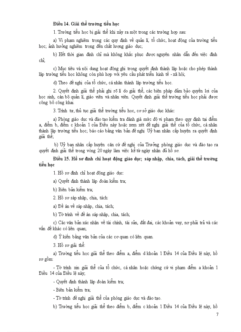 image for page Điều lệ trường tiểu học mới