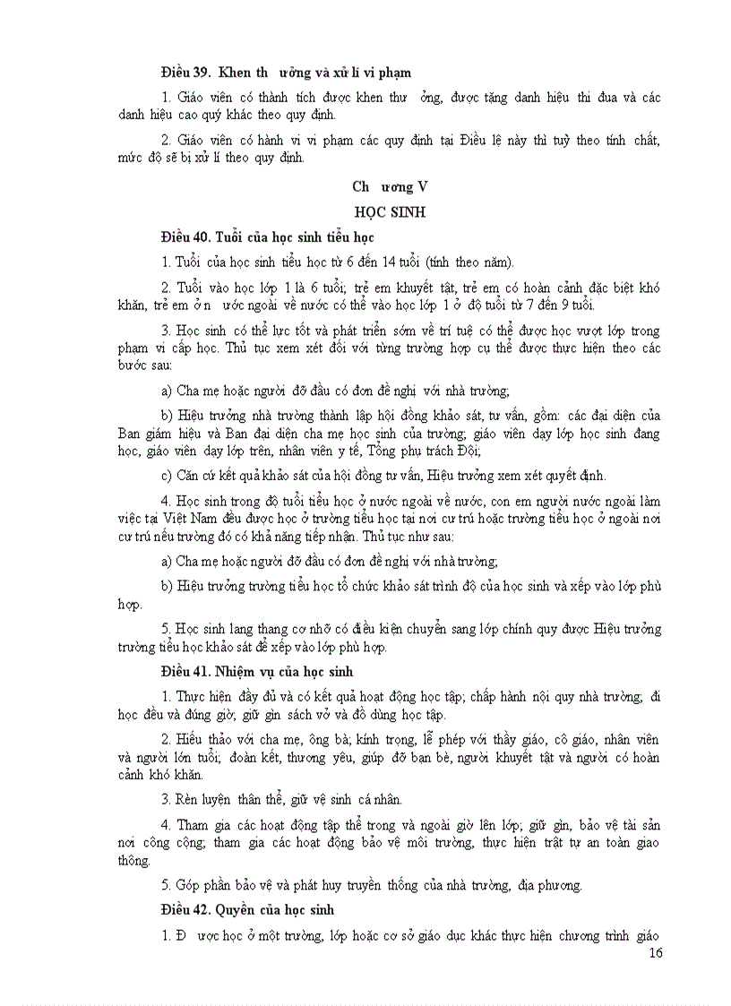 image for page Điều lệ trường tiểu học mới