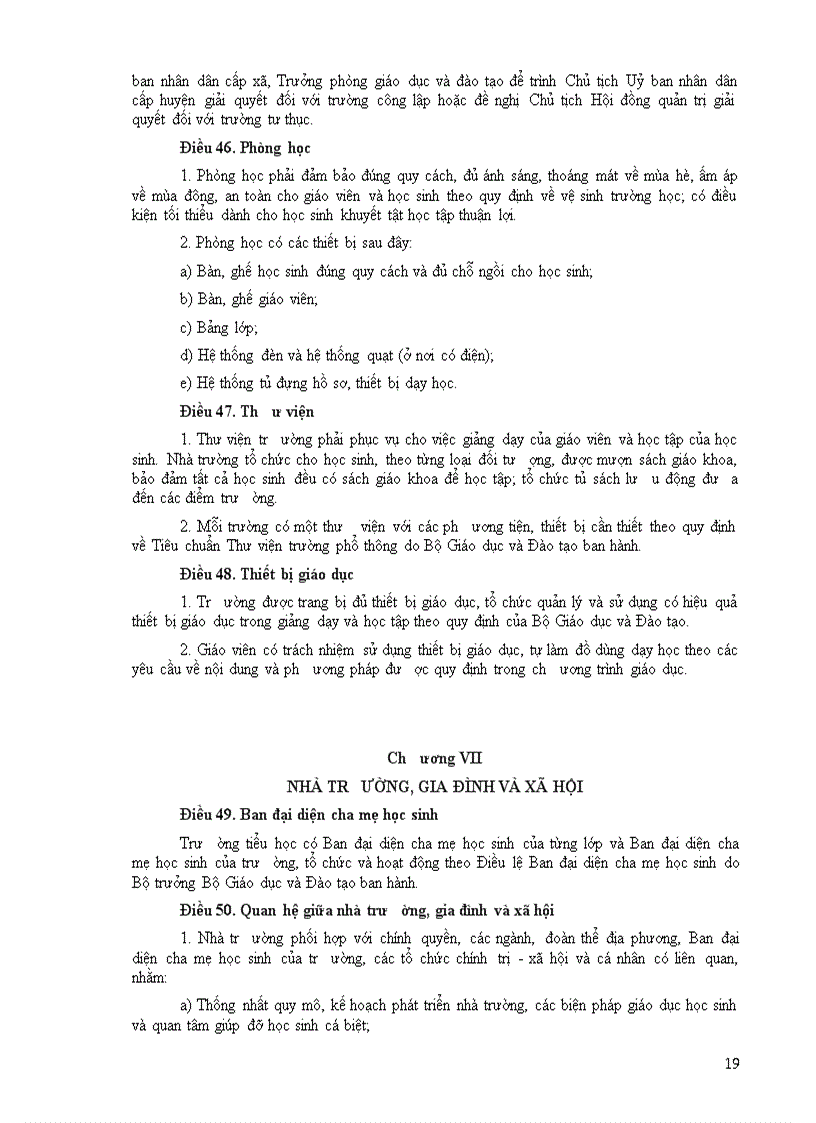 image for page Điều lệ trường tiểu học mới