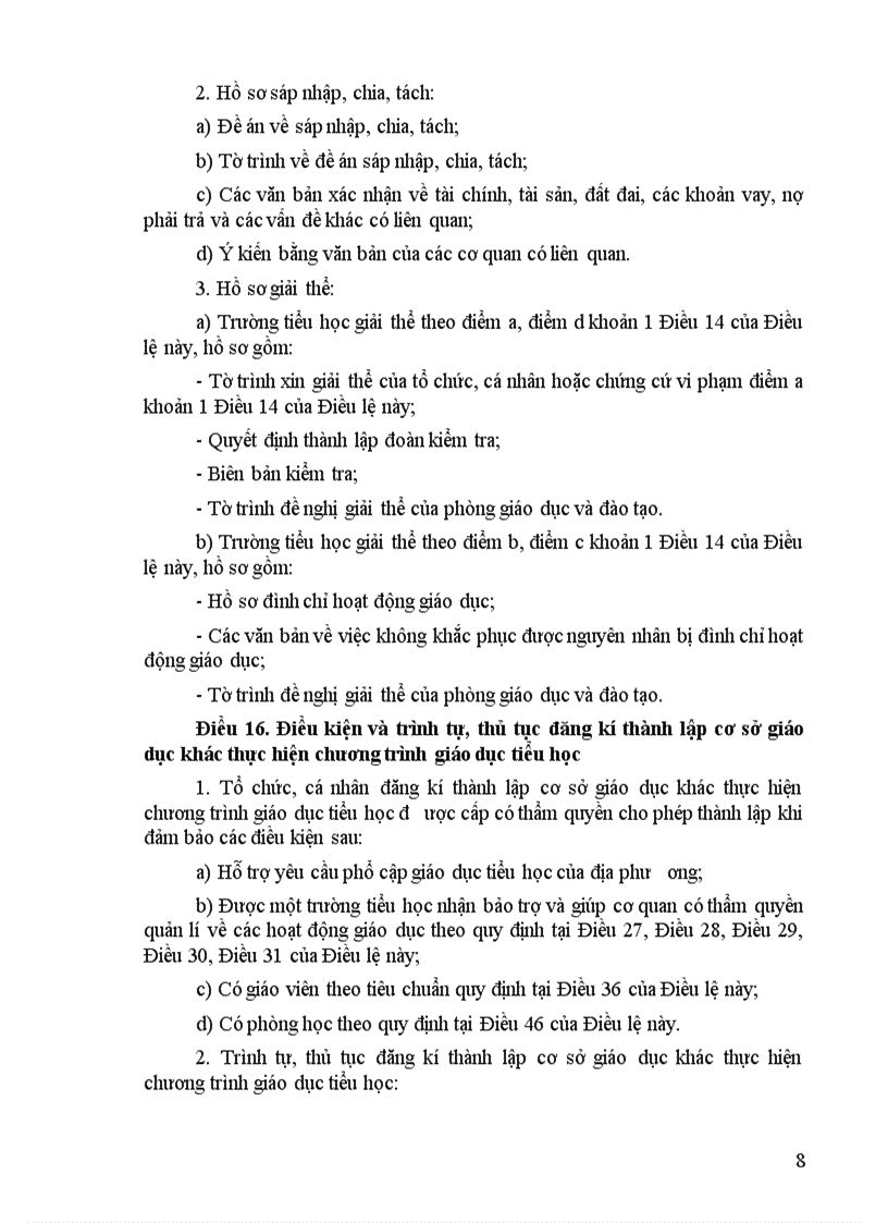 image for page Điều lệ trường Tiểu học Sửa đổi