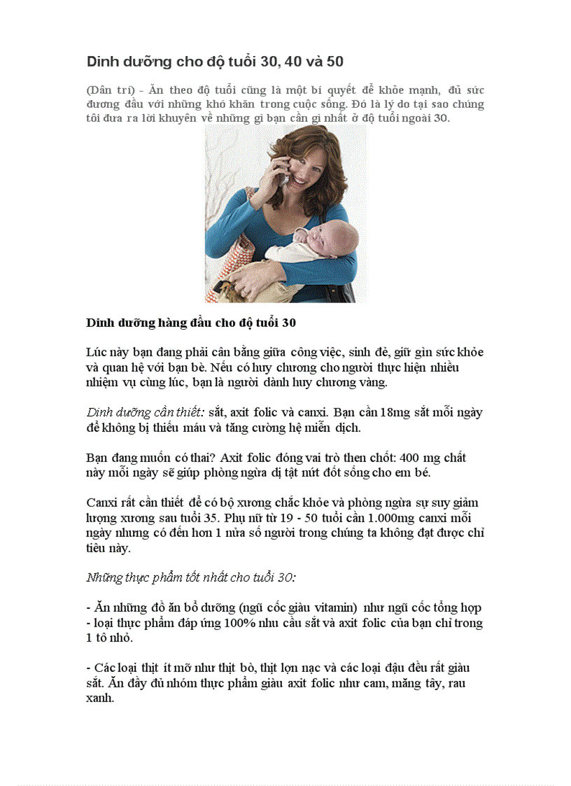 image for page Dinh dưỡng cho độ tuổi 30 40 50