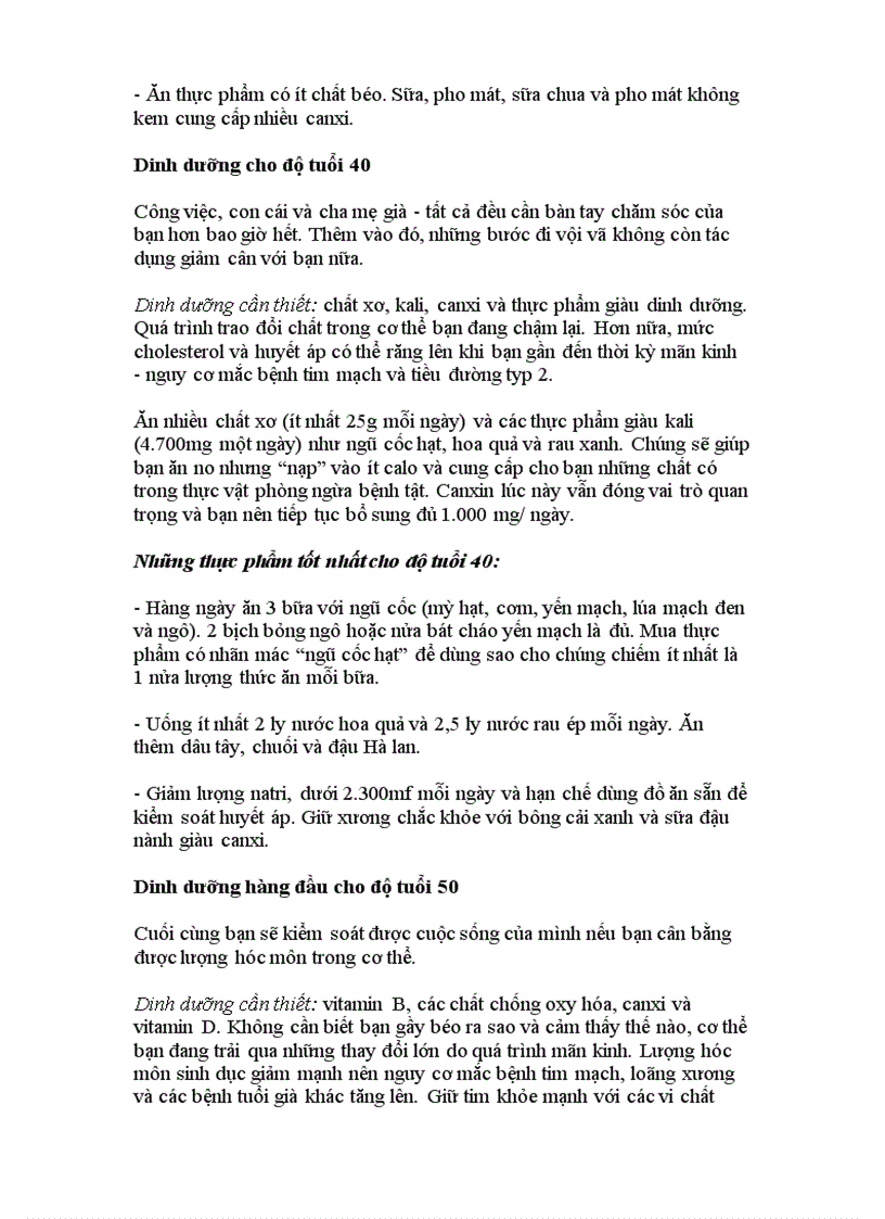 image for page Dinh dưỡng cho độ tuổi 30 40 50