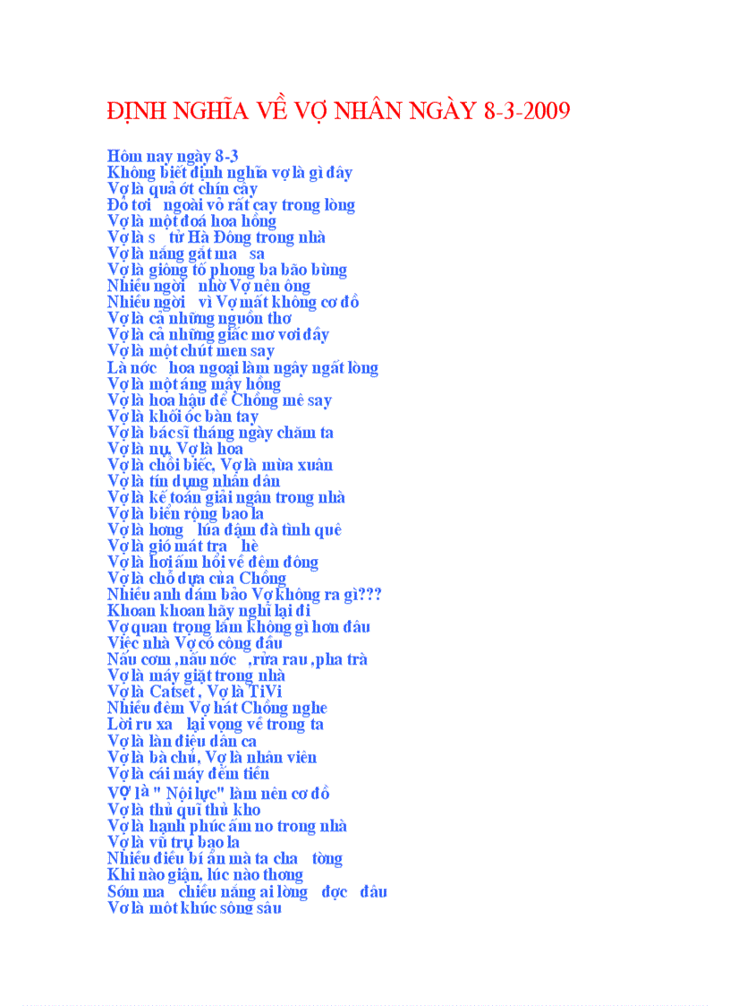 image for page Định nghĩa về Vợ nhân ngày 8 3