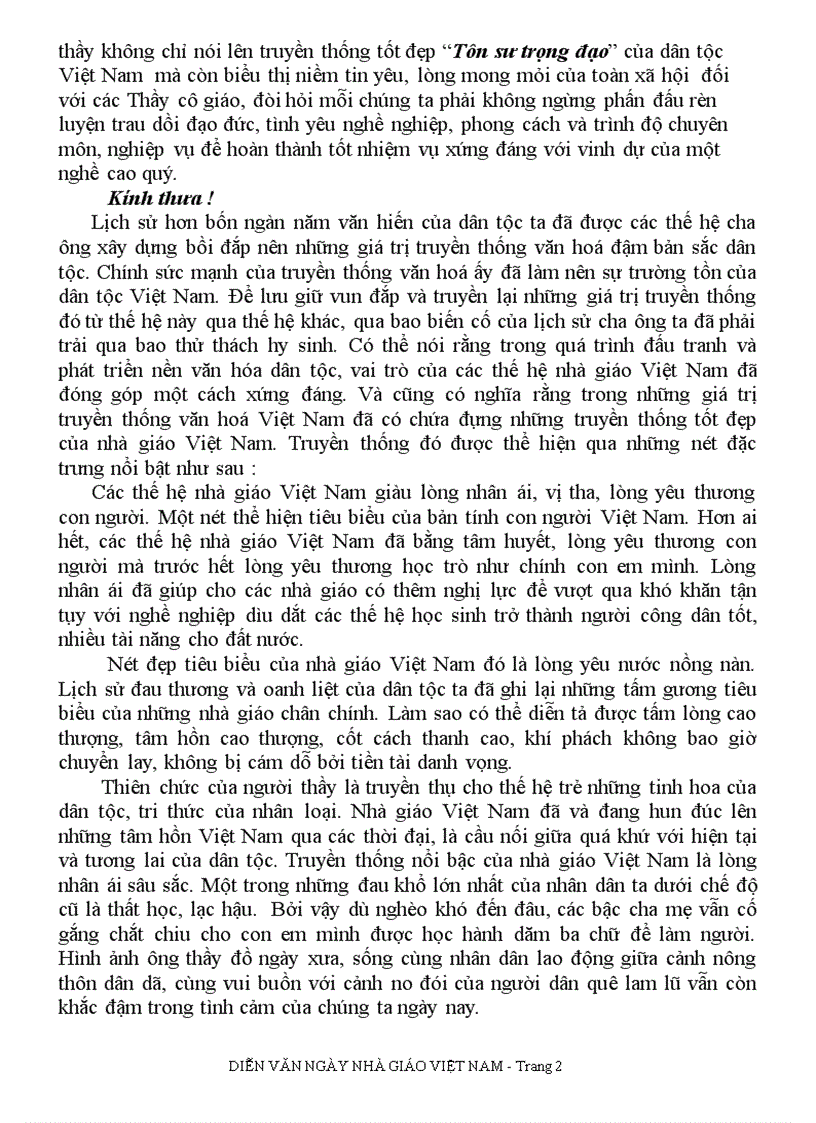 image for page Diễn Văn Chào Mừng Ngày Nhà Giáo Việt Nam 1