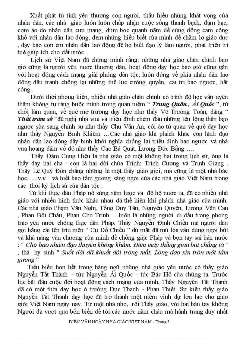image for page Diễn Văn Chào Mừng Ngày Nhà Giáo Việt Nam 1
