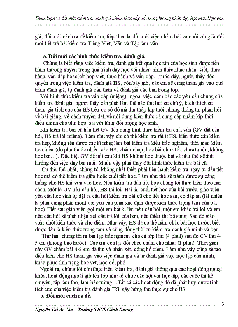 image for page Đổi mới kiểm tra đánh giá kết quả học tập môn ngữ văn