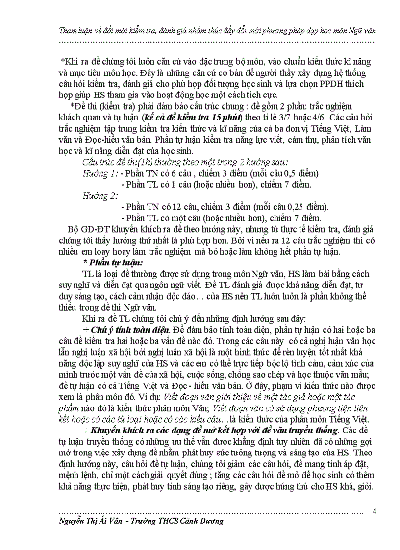 image for page Đổi mới kiểm tra đánh giá kết quả học tập môn ngữ văn