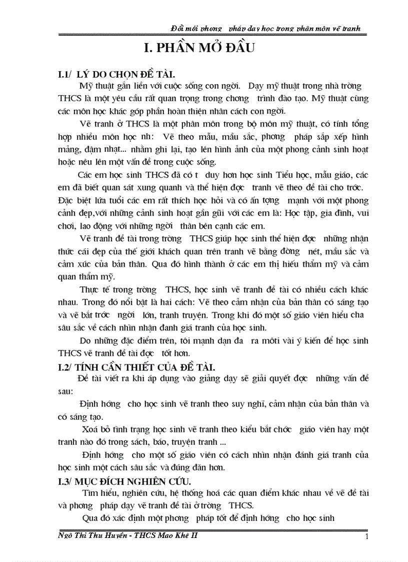 image for page Đổi mới phương pháp dạy học trong phân môn vẽ tranh