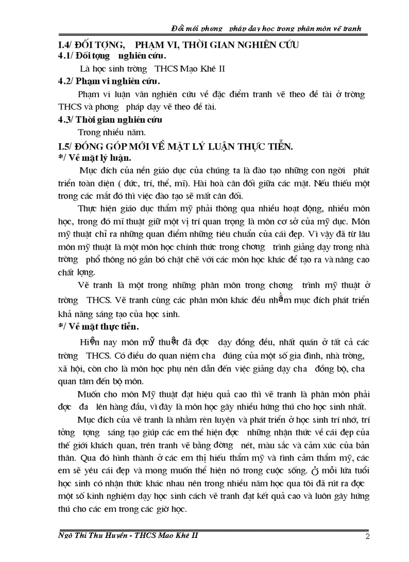 image for page Đổi mới phương pháp dạy học trong phân môn vẽ tranh