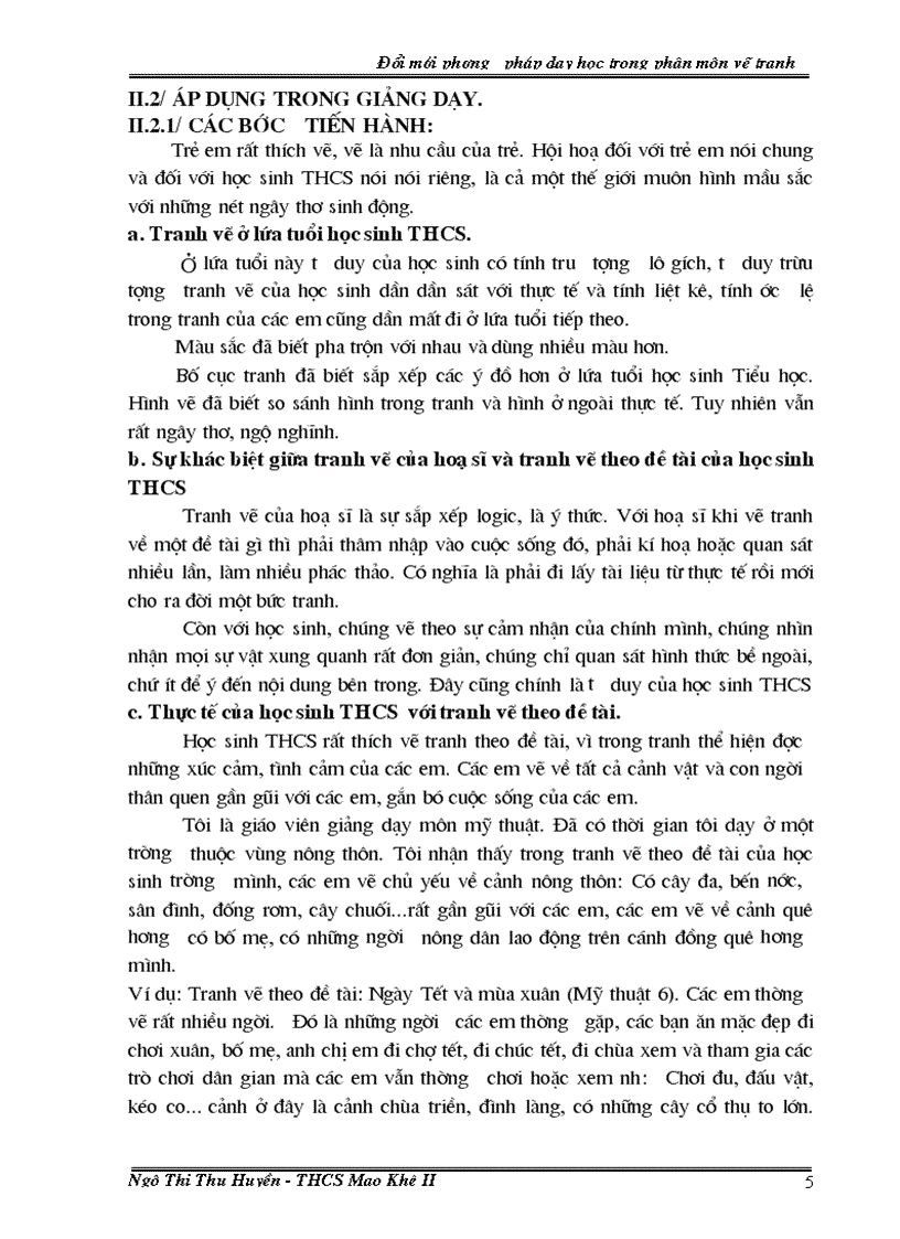image for page Đổi mới phương pháp dạy học trong phân môn vẽ tranh