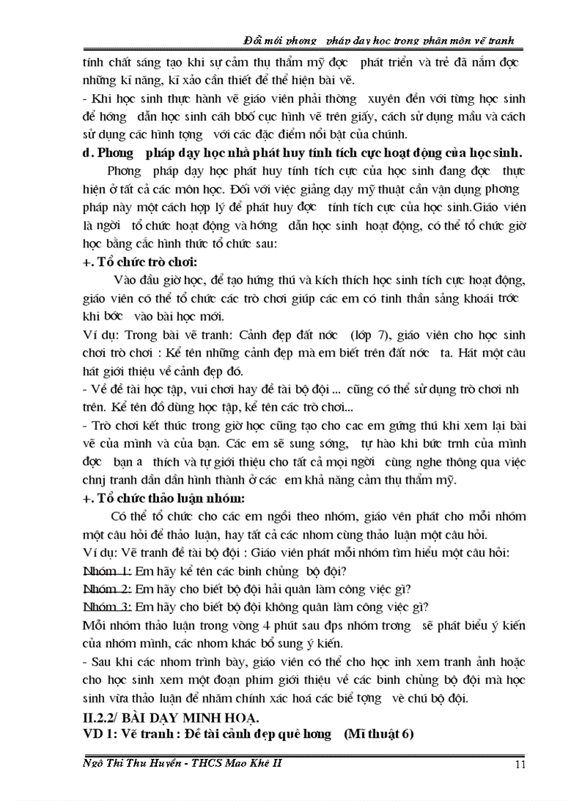 image for page Đổi mới phương pháp dạy học trong phân môn vẽ tranh