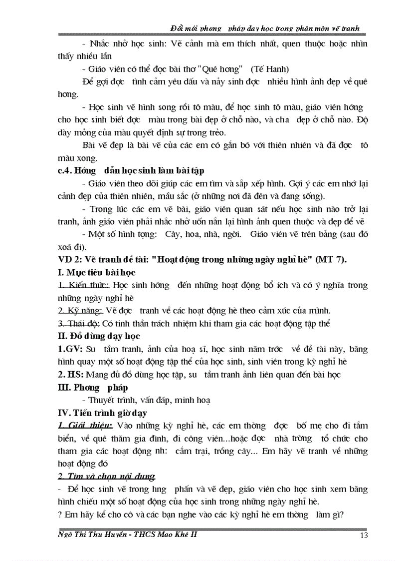 image for page Đổi mới phương pháp dạy học trong phân môn vẽ tranh