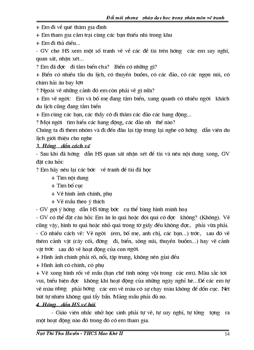 image for page Đổi mới phương pháp dạy học trong phân môn vẽ tranh