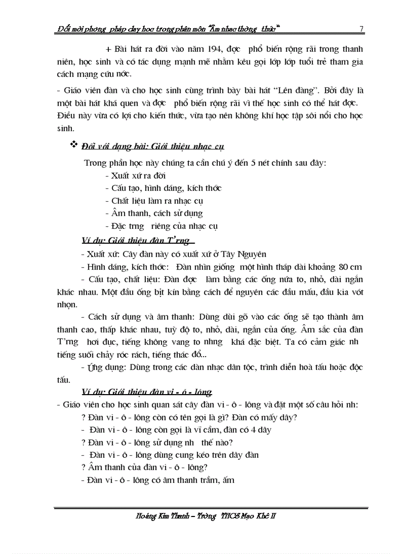 image for page Đổi mới phương pháp dạy học trong phân môn Âm nhạc thường thức