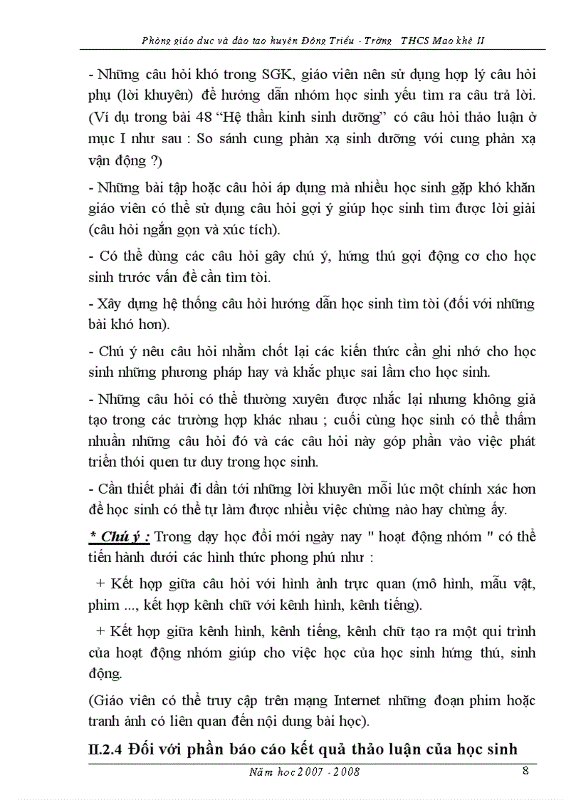 image for page Đổi mới PP dạy học và phát huy tính tích cực chủ động của HS trong dạy học Sinh học bằng PP hoạt động nhóm
