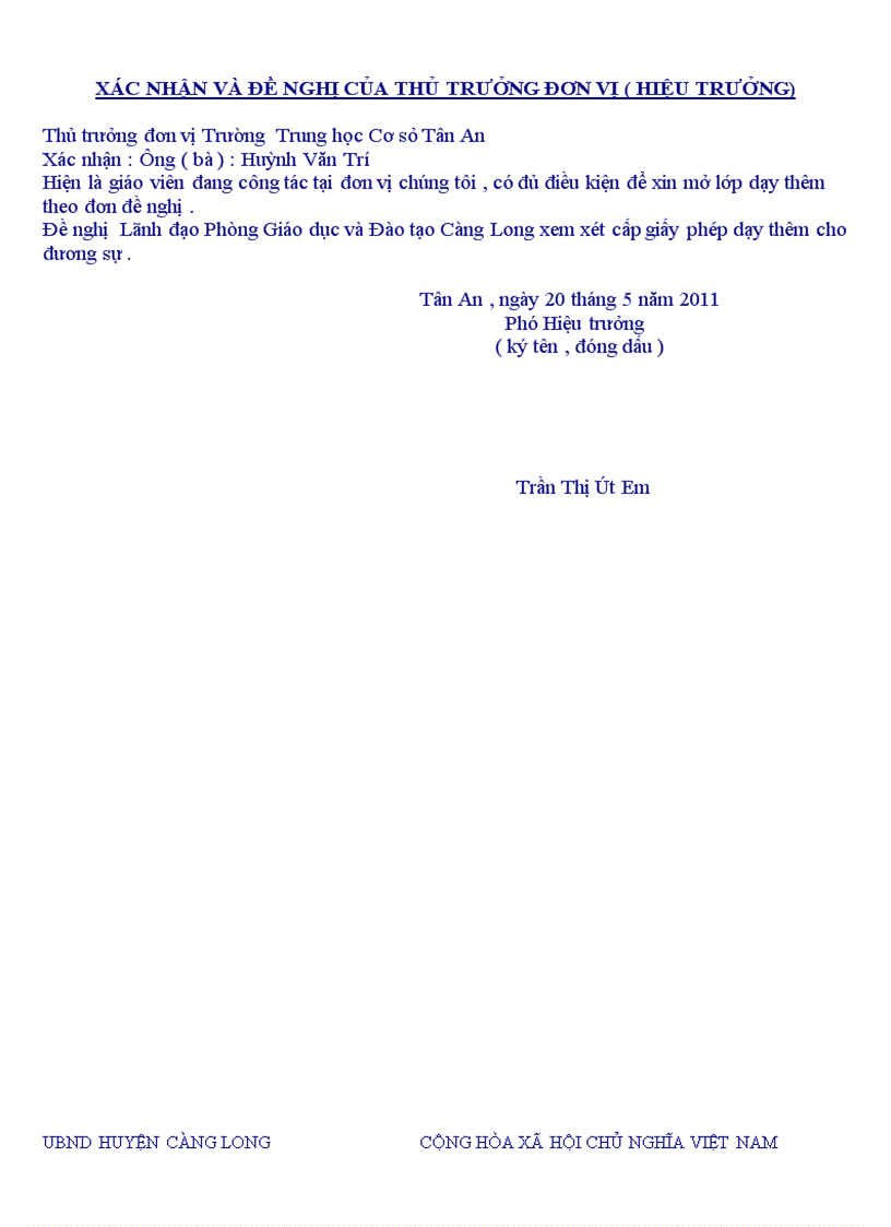 image for page Đơn xin mở lớp ôn tập hè