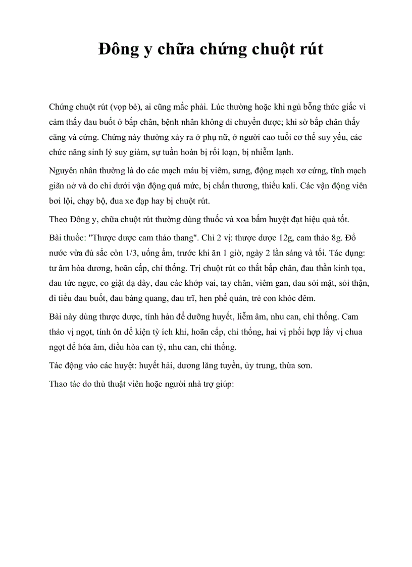 image for page Đông y trị chứng chuột rút